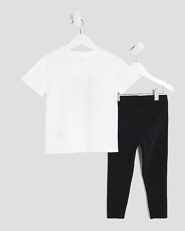 Mini Girls White Perfume T-Shirt Set