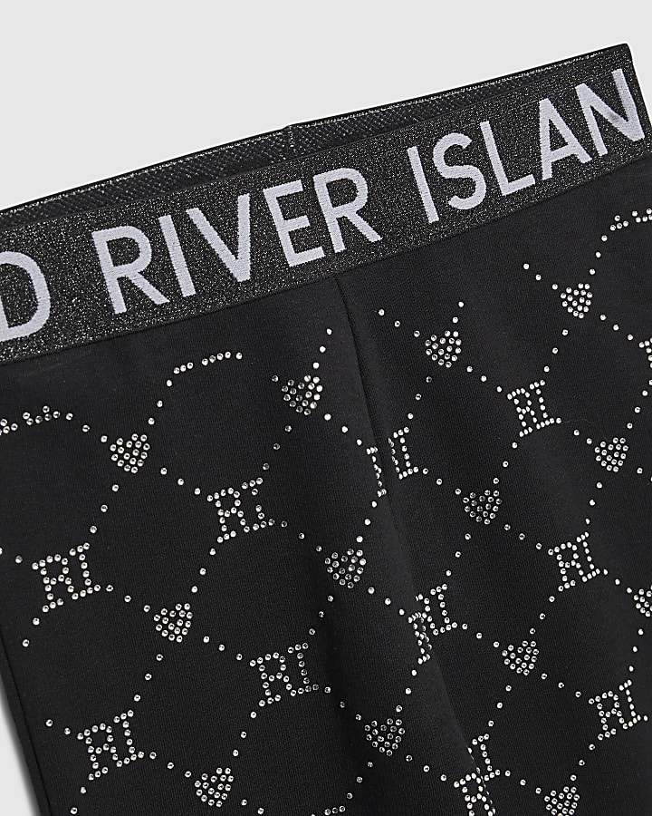 Girls White RI Monogram Leggings Set