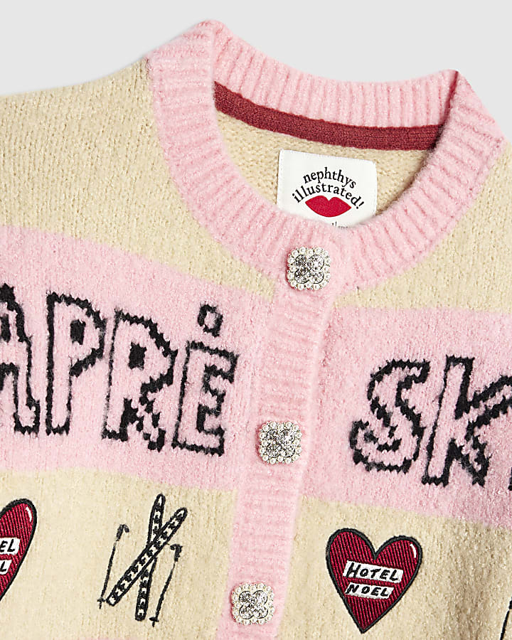 Nephthys Girls Pink Apres Ski Cardigan