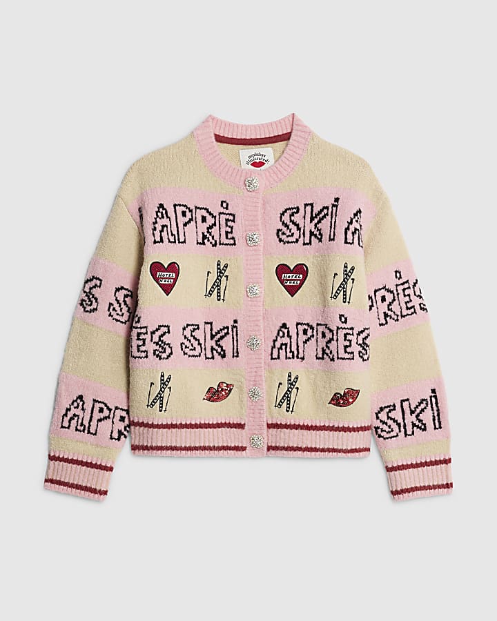 Nephthys Girls Pink Apres Ski Cardigan