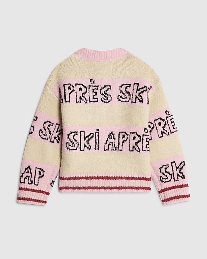 Nephthys Mini Girls Pink Apres Ski Cardigan