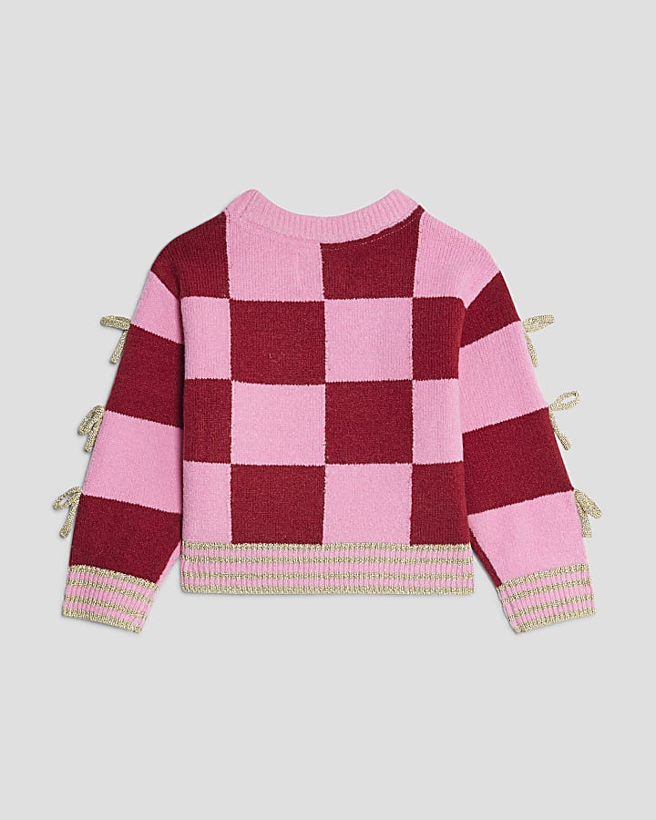 Nephthys Mini Girls Pink Dear Santa Jumper