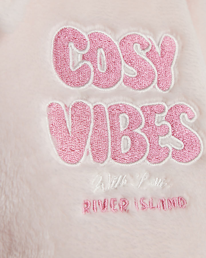 Girls Pink Cosy Vibes Velour Loungewear Set
