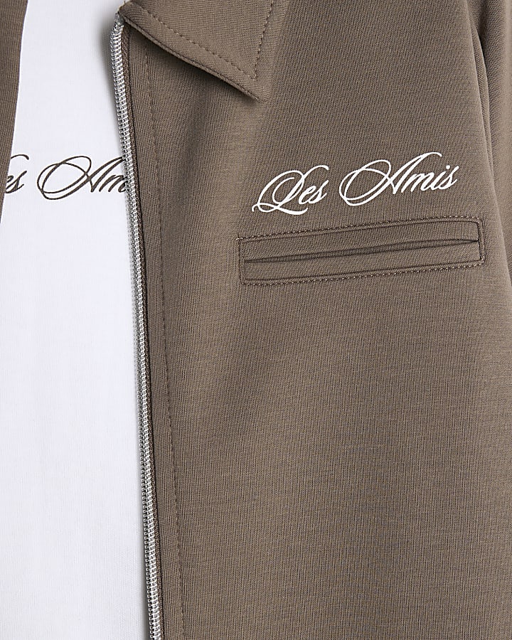 Boys Brown Jacket 3 Piece Set