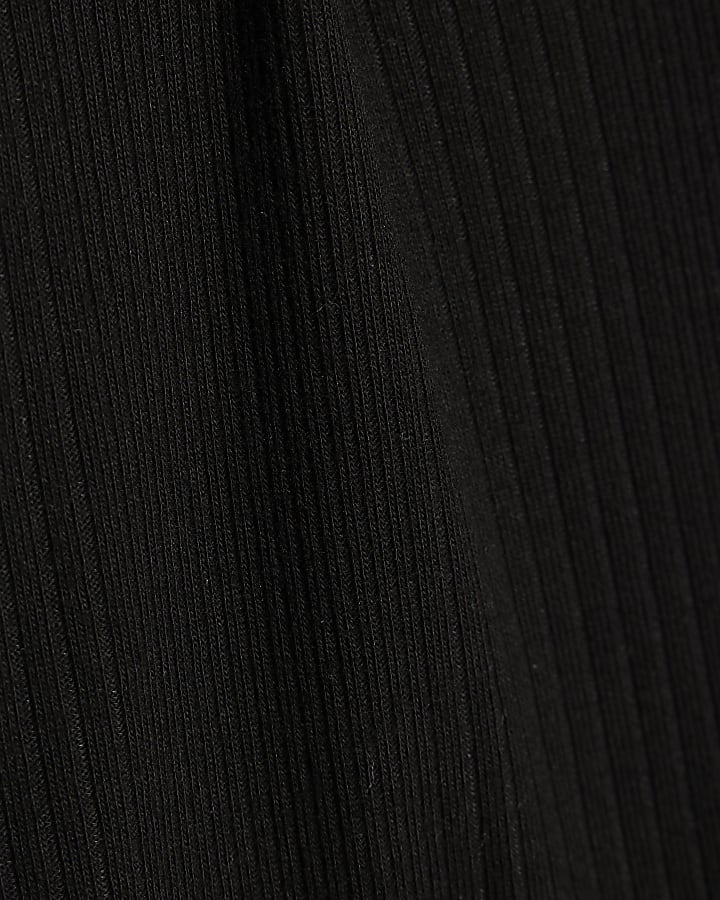 Girls Black Ribbed Top 