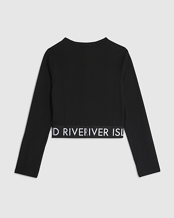Girls Black Ribbed Top 