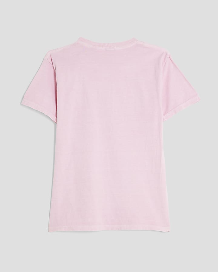 Girls Pink Floral Bow T-Shirt