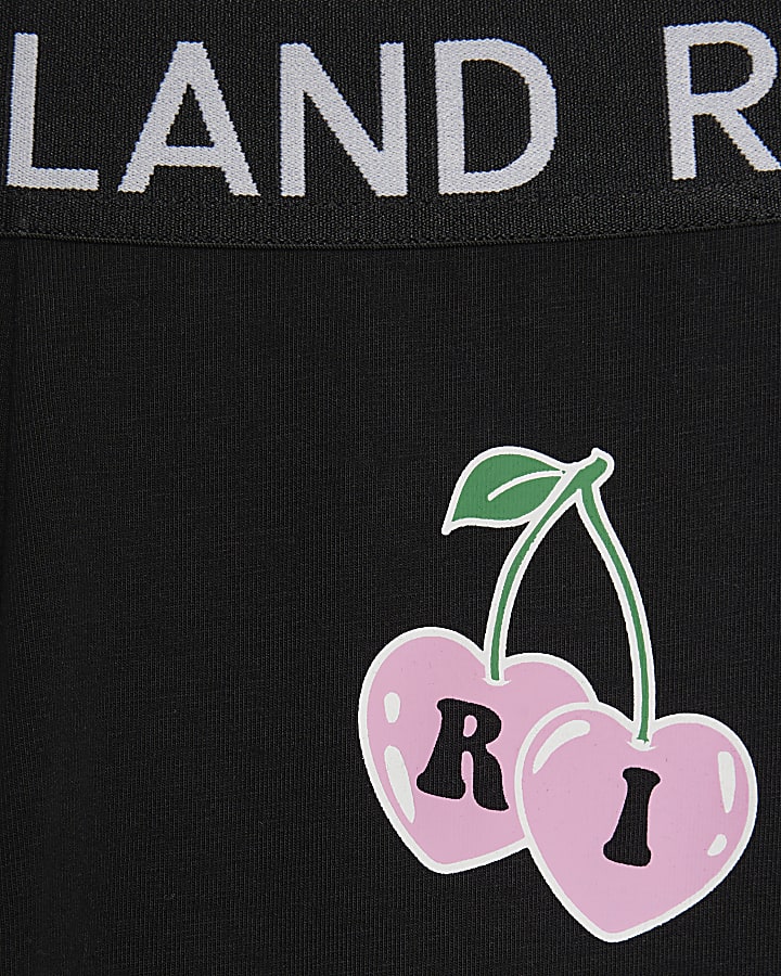 Girls White Frill RI Cherry T-Shirt Sets