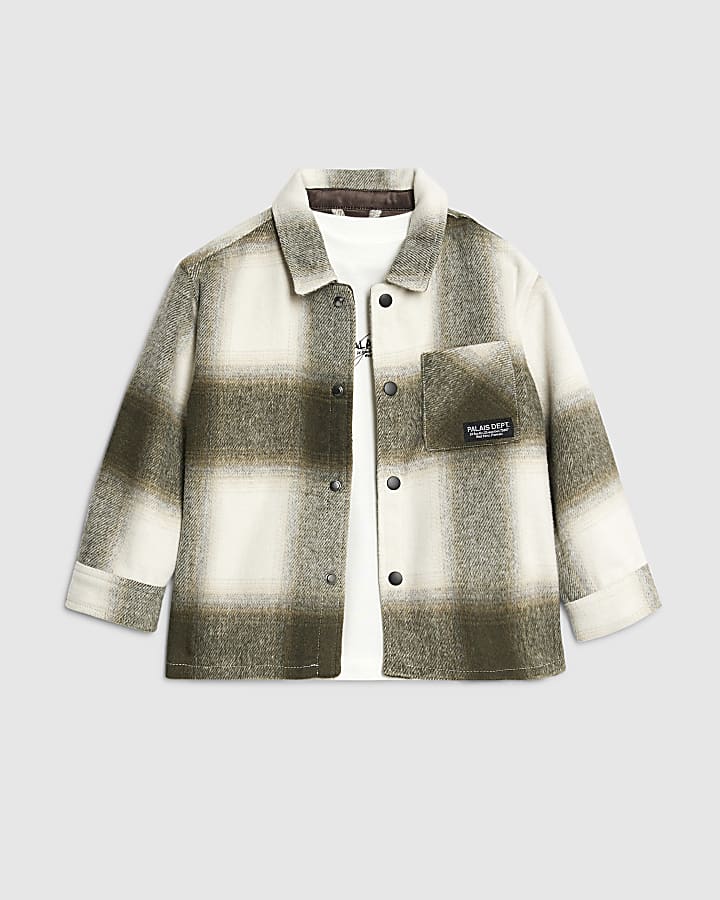 Mini Boys Green Check Overshirt Set