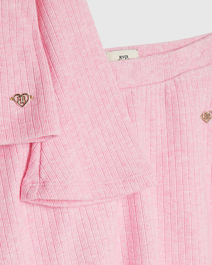 Mini Girls Pink Cosy Top & Skort Set