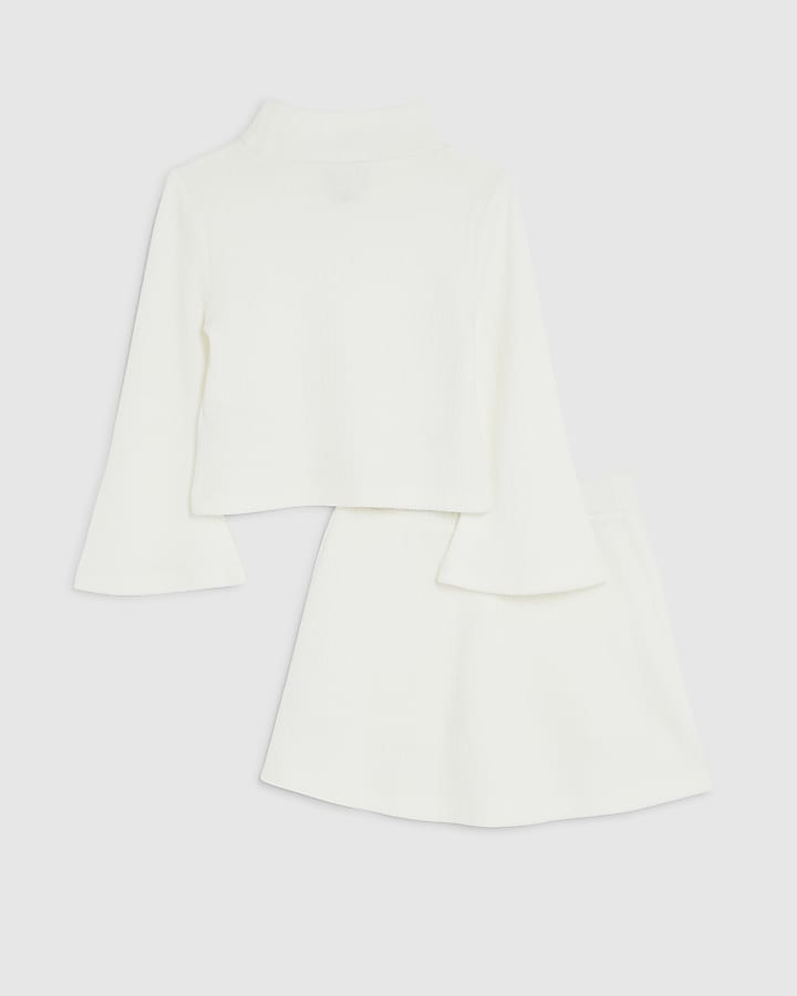 Mini Girls Cream Cosy Skort Set