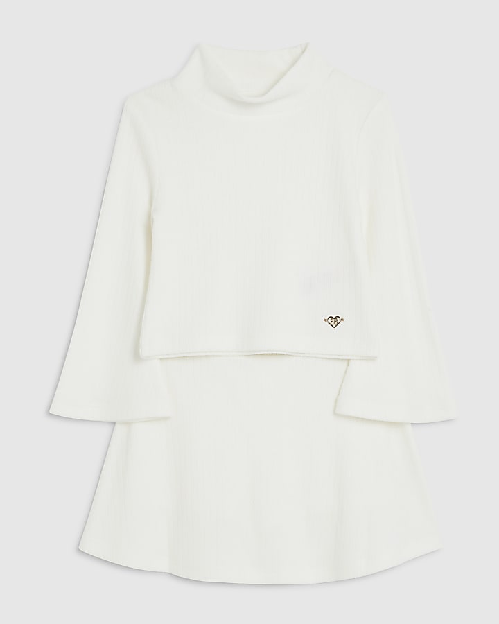 Mini Girls Cream Cosy Skort Set