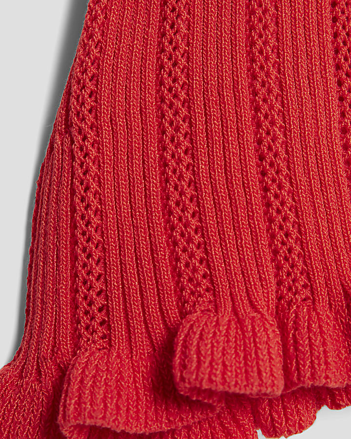 Mini Girls Red Rose Cardigan Set