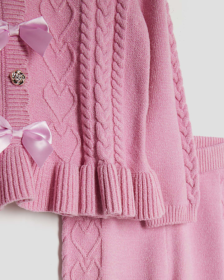Mini Girls Pink Bow Jumper Set