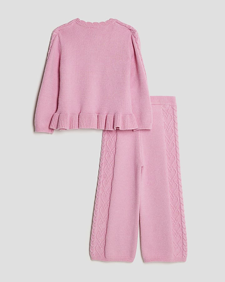 Mini Girls Pink Bow Jumper Set