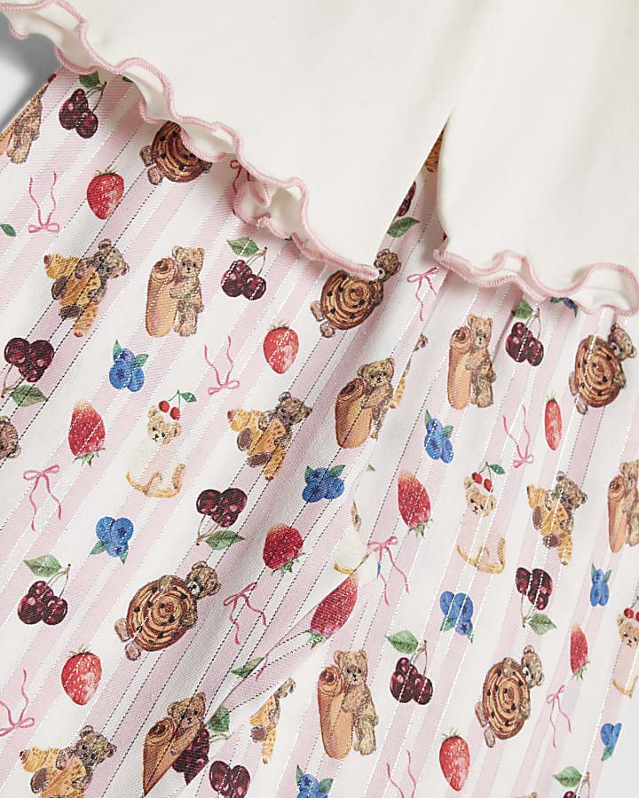 Mini Girls Cream Pastry Bear Pyjamas Set