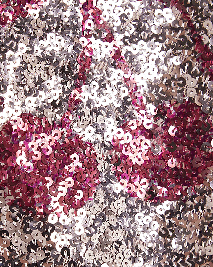 Girls Pink Cherry Sequin Tank Top