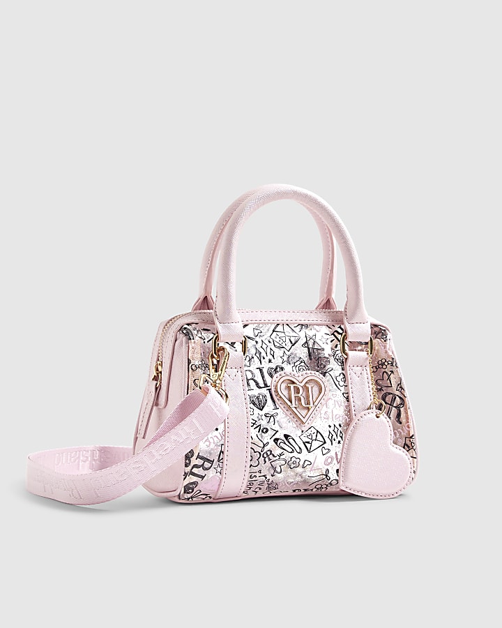 Girls Pink Graffiti Bowler bag