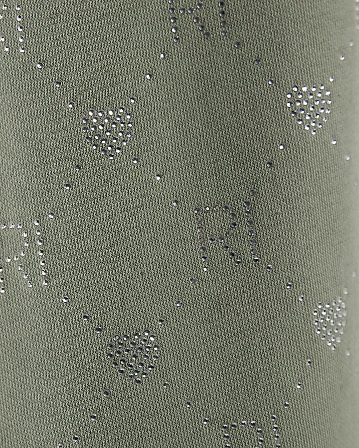 Girls Green RI Embellished Hoodie Set