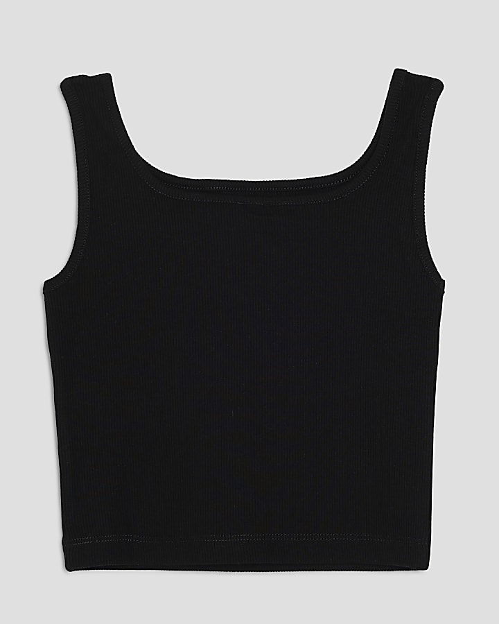 Girls Black Cherry Embellished Tank Top
