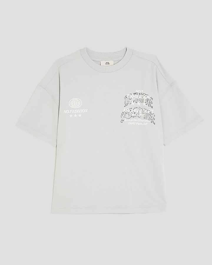 Boys Grey Gothic Wordy T-Shirt