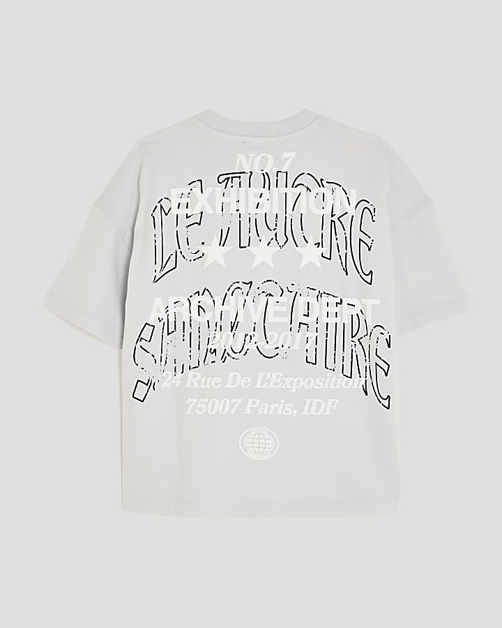 Boys Grey Gothic Wordy T-Shirt