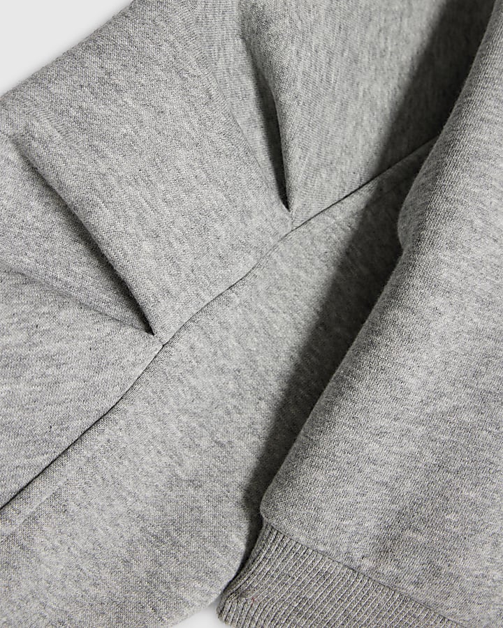 Girls Grey Embellished Collar Sweatshirt