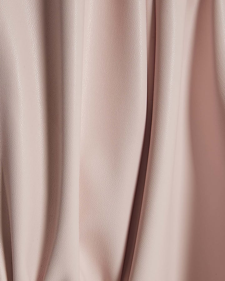 Girls Pink Faux Leather Dress