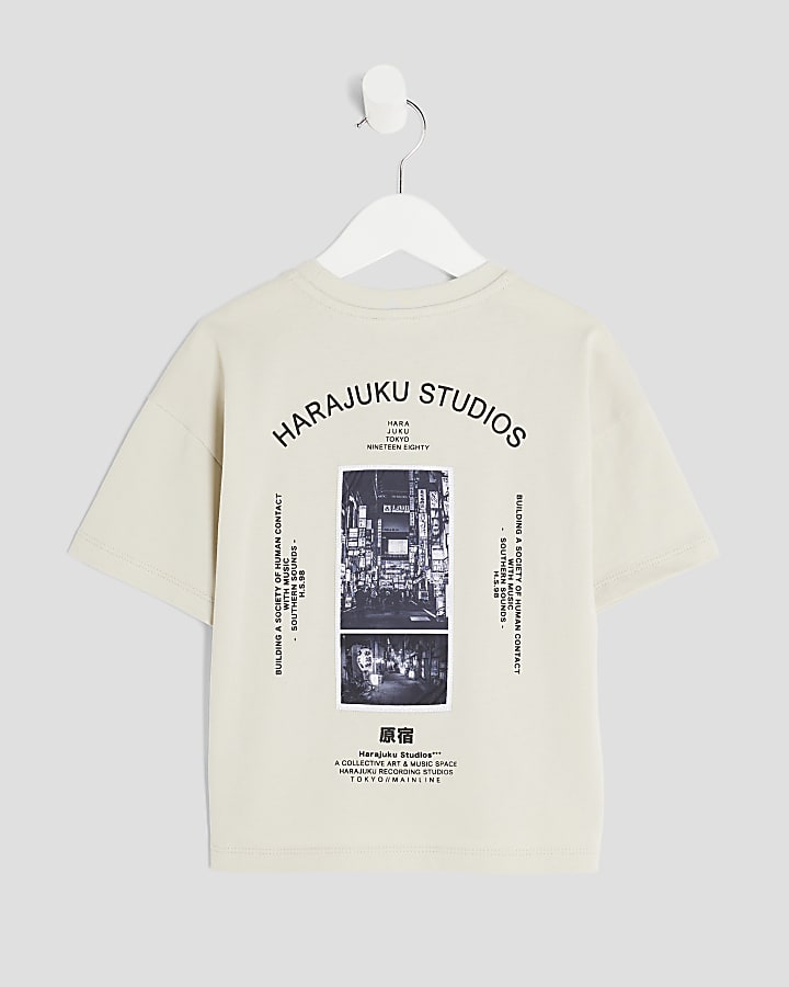 Mini Boys Beige Harajuku Studios T-Shirt