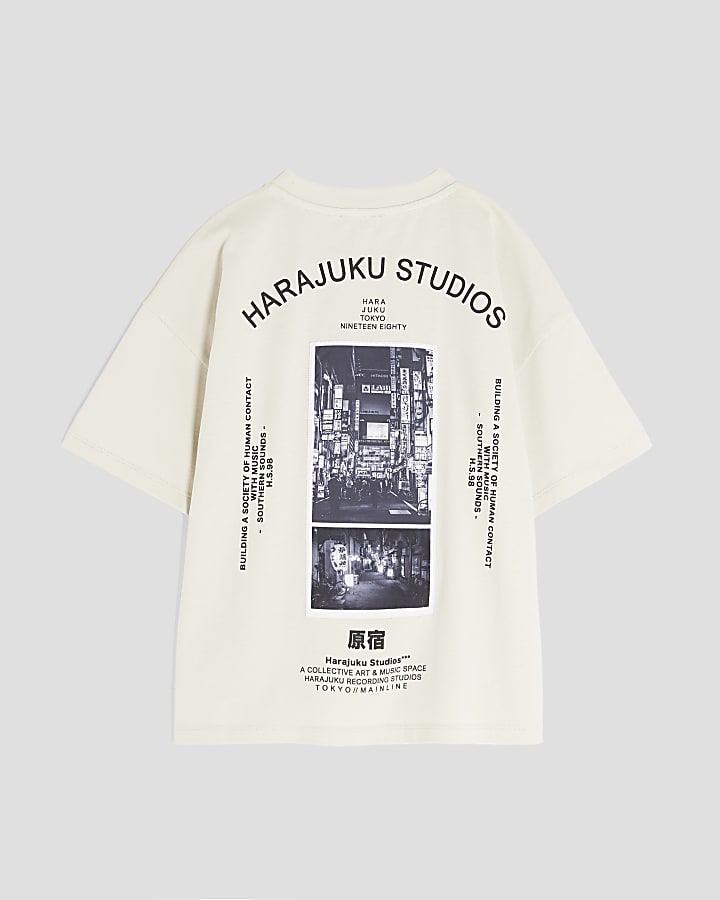 Boys Beige Harajuku Studios T-Shirt