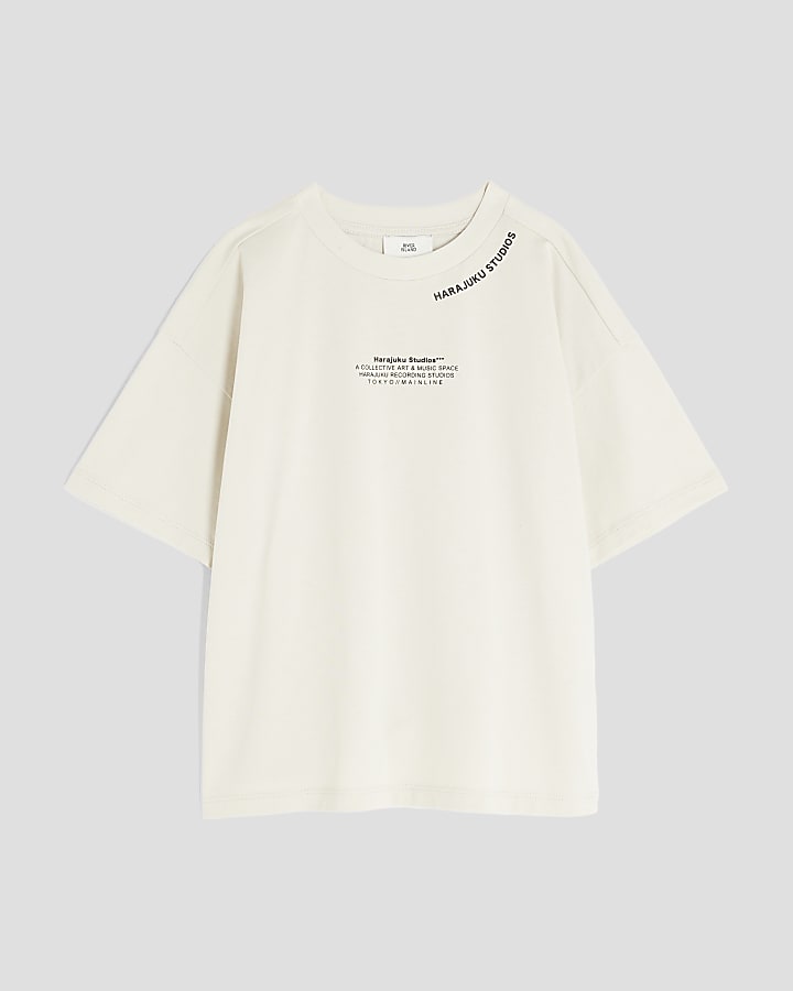 Boys Beige Harajuku Studios T-Shirt