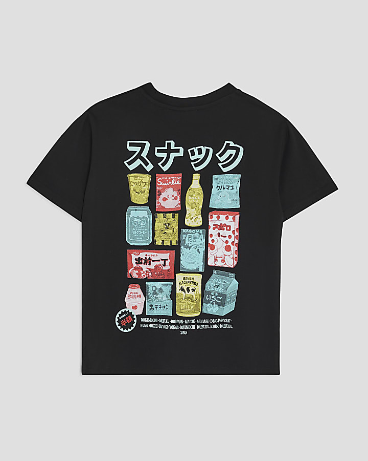 Boys Black Japanese Vending T-Shirt