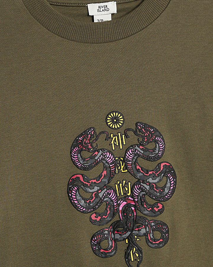 Boys Khaki Double Snake T-Shirt