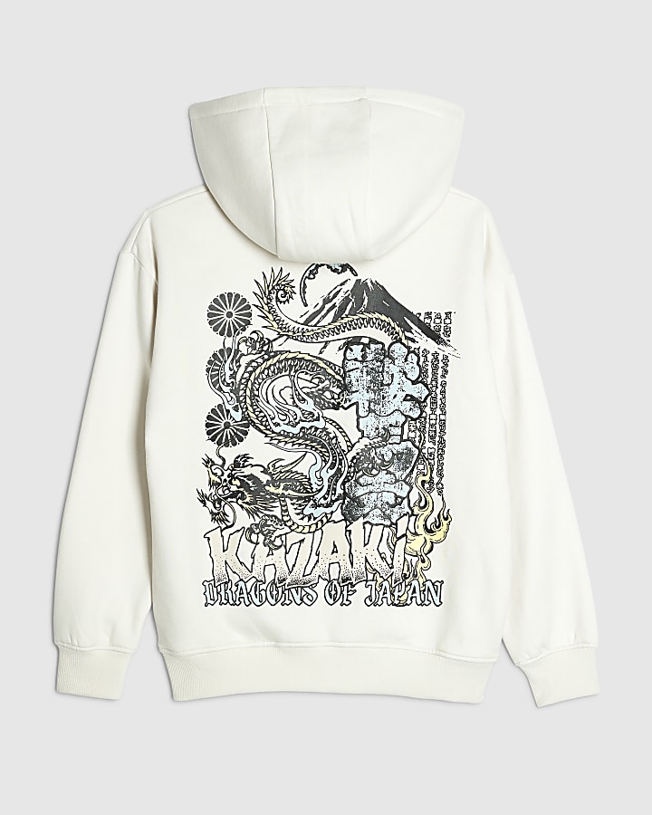 Boys Ecru Kazaki Japanese Hoodie