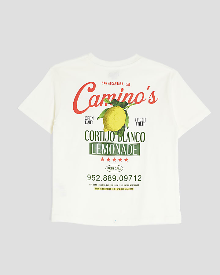 Boys White Caminos Lemon T-Shirt