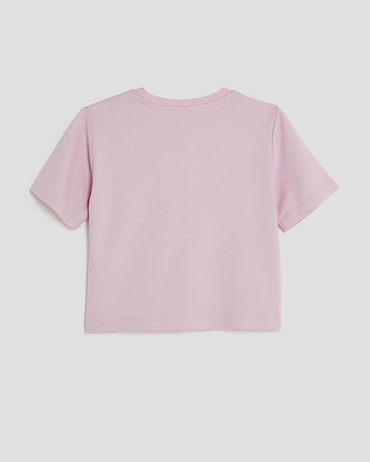 Girls Pink Charm Embellished T-Shirt