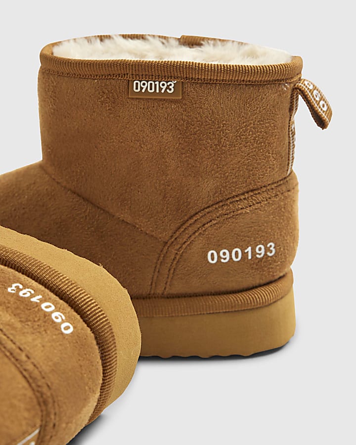 Mini Boys Beige Fur Lined Boots