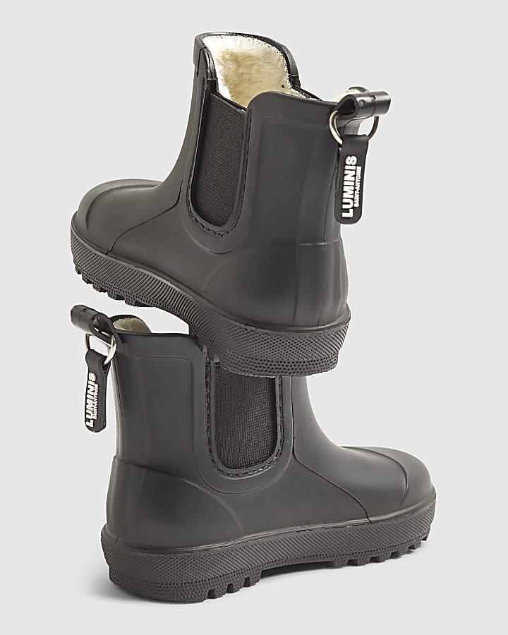 Mini Boys Black Borg Lined Welly Boots