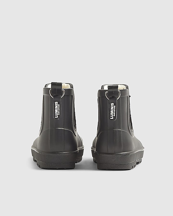 Mini Boys Black Borg Lined Welly Boots