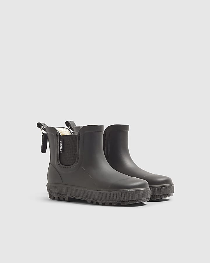 Mini Boys Black Borg Lined Welly Boots