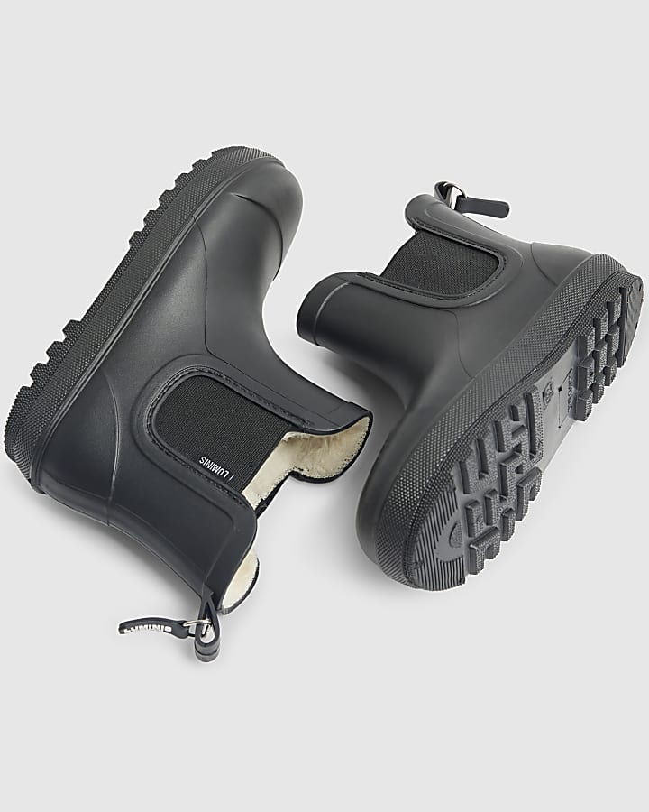 Boys Black Borg Lined Luminis Wellies