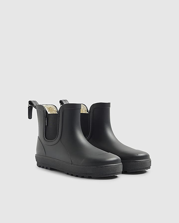 Boys Black Borg Lined Luminis Wellies