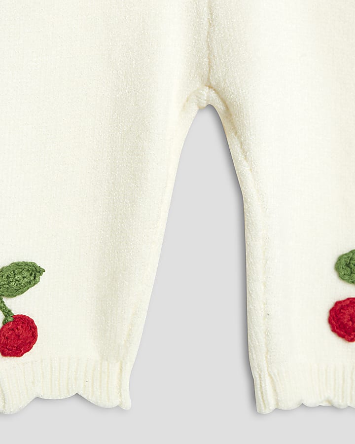 Baby Girls Beige Strawberry Cardigan Set
