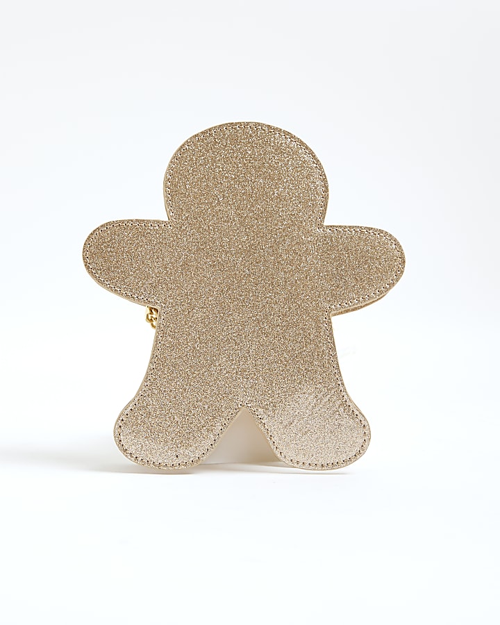 Girls Gold Gingerbread Man Cross Body Bag
