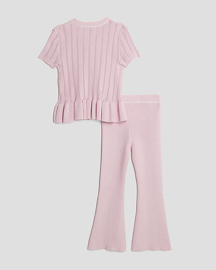 Mini Girls Pink Peplum Waistcoat Set