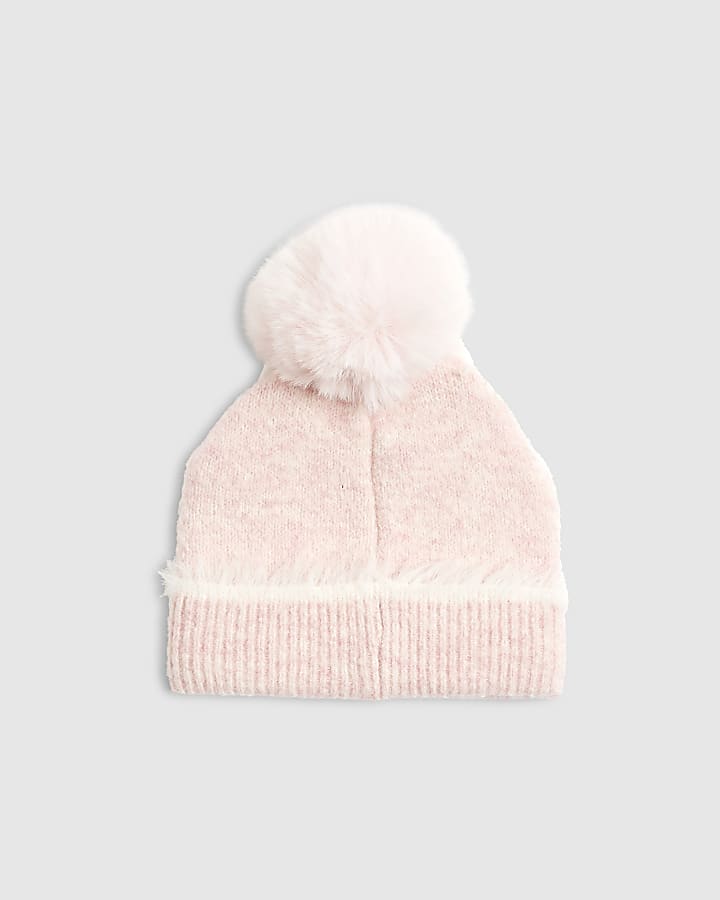 Mini Girls Pink 3D Bow Beanie