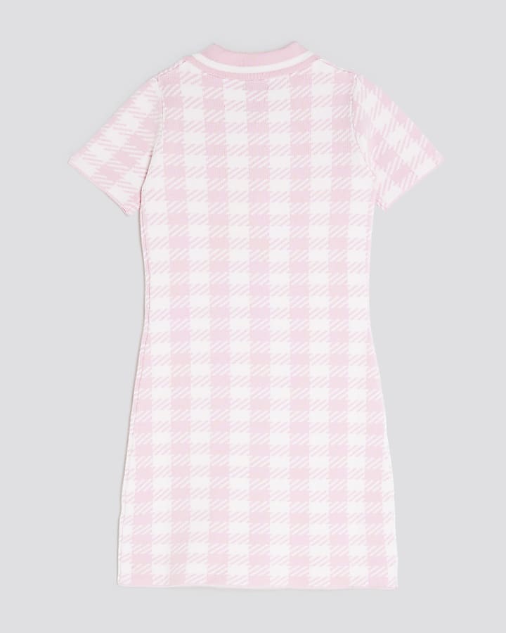 Girls Pink Gingham Dress