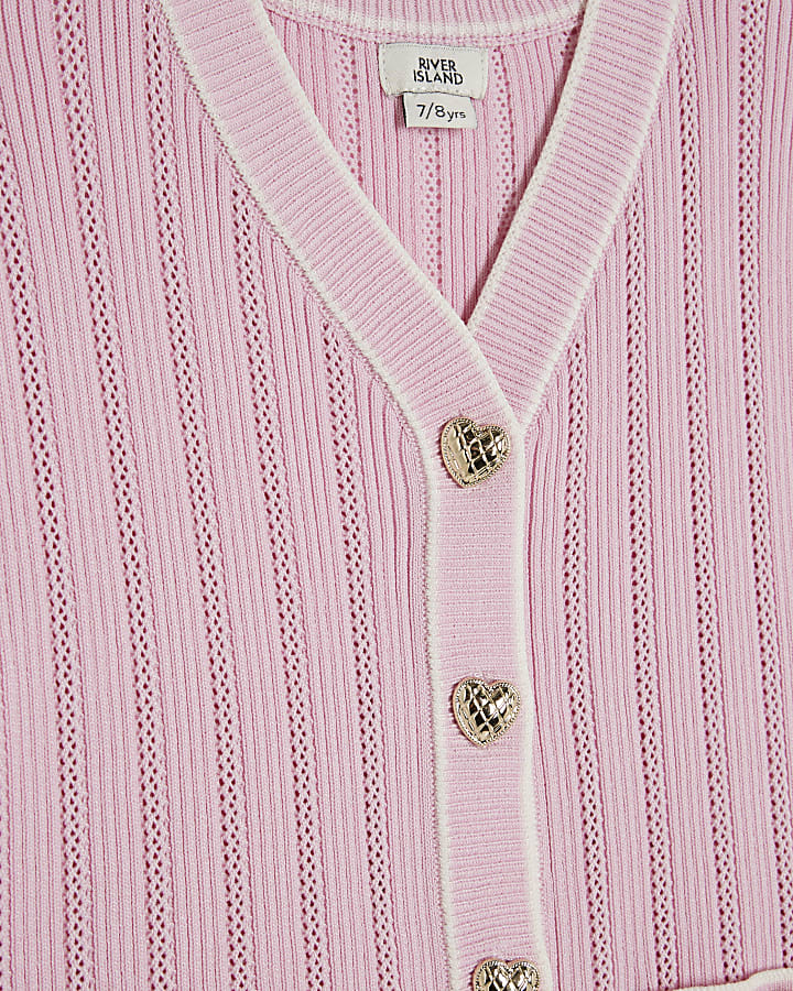 Girls Pink Peplum Waistcoat Set