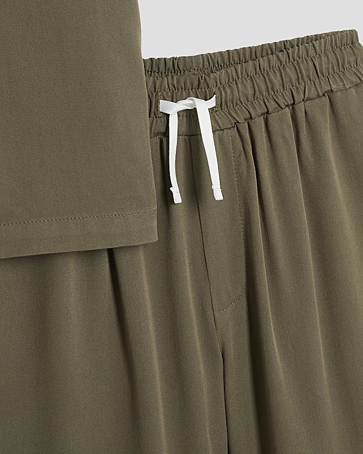 Boys Khaki Hayashima Shirt And Shorts Set