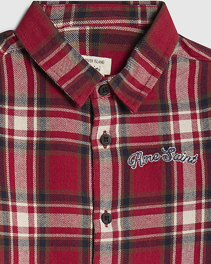 Mini Boys Red Check Shirt
